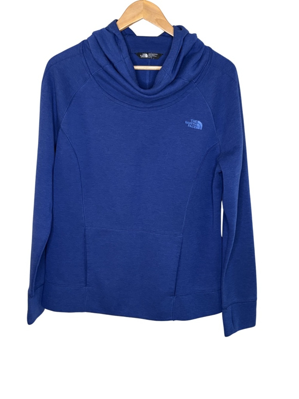 The North Face Womens‎ XL Cowl Neck Hoodie Blue Pullover Sweatshirt Active